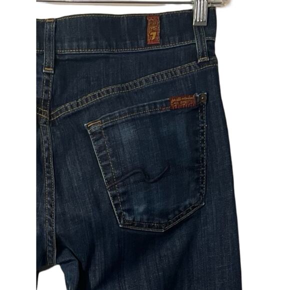 7 For All Mankind Jeans Mens Size 30" Blue Dark Wash Straight Leg Button Fly - Picture 6 of 13